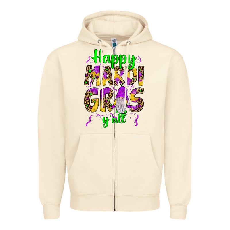 Happy Mardi Gras Y'all Gnome Zipper Hoodie by JahusDesignShop | Teevron