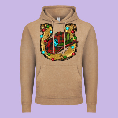 Christmas Horseshoe Vintage Hoodie Designed By Ranaportraitstore