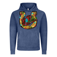 Vintage Denim Christmas Horseshoe Vintage Hoodie - RanaPortraitStore