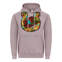 Vintage Zinc Christmas Horseshoe Vintage Hoodie - RanaPortraitStore