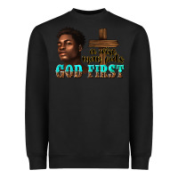 Black a wise man puts god first Heavyweight Sweatshirt - texasbilliewilder