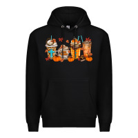 Black give thanks coffee cups Premium Hoodie - MaliasSmallBusiness