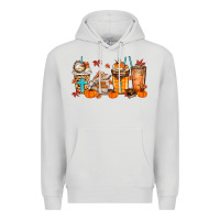 Dove Grey give thanks coffee cups Premium Hoodie - MaliasSmallBusiness