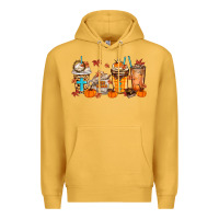 Mustard give thanks coffee cups Premium Hoodie - MaliasSmallBusiness