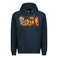 Navy give thanks coffee cups Premium Hoodie - MaliasSmallBusiness