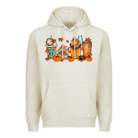 Oatmeal Heather give thanks coffee cups Premium Hoodie - MaliasSmallBusiness