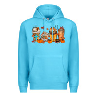 Ocean Blue give thanks coffee cups Premium Hoodie - MaliasSmallBusiness