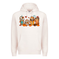 Pale Pink give thanks coffee cups Premium Hoodie - MaliasSmallBusiness