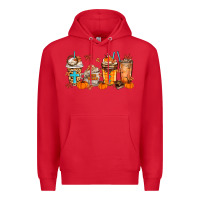 Red give thanks coffee cups Premium Hoodie - MaliasSmallBusiness