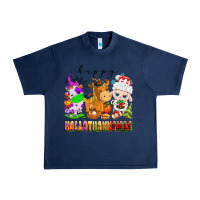 Navy happy hallothanksmas farm animals Urban Heavy Tee - texasbilliewilder