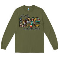 Army Green for the love love of the horses Long Sleeve Tee - CowhideDigitalArt