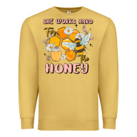 Antique Gold she works hard for the honey Premium Sweatshirt - MaliasSmallBusiness