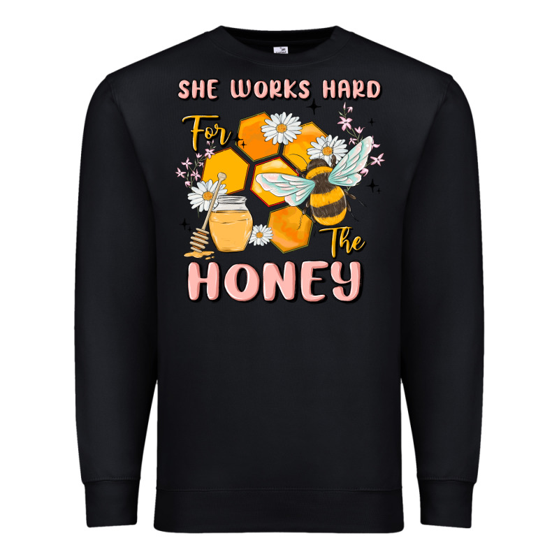 She Works Hard For The Honey Premium Sweatshirt by MaliasSmallBusiness | Teevron