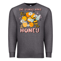 Charcoal Heather she works hard for the honey Premium Sweatshirt - MaliasSmallBusiness