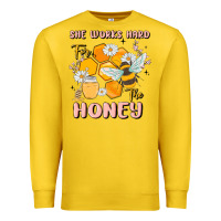 Lemon she works hard for the honey Premium Sweatshirt - MaliasSmallBusiness