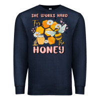 Navy she works hard for the honey Premium Sweatshirt - MaliasSmallBusiness