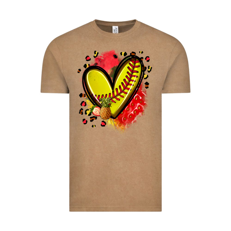Fruits And Softball Heart Vintage Tee by Zillion Design Studio | Teevron