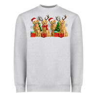 Heather Grey golden dogs with christmas Heavyweight Sweatshirt - Zillion Design Studio
