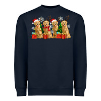 Navy golden dogs with christmas Heavyweight Sweatshirt - Zillion Design Studio