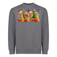 Golden Dogs With Christmas Heavyweight Sweatshirt | Teevron