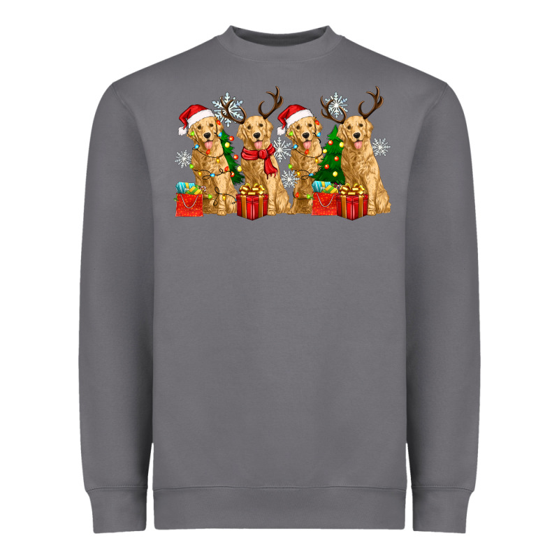 Golden Dogs With Christmas Heavyweight Sweatshirt by Zillion Design Studio | Teevron