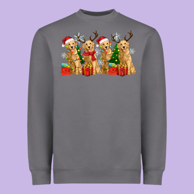 Heavyweight Sweatshirt golden dogs with christmas