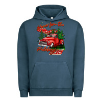 Pigment Midnight Navy home for the holidays michigan Urban Hoodie - BarkalooDesign