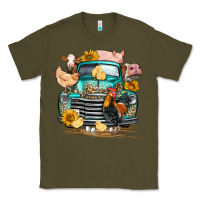 Army Green farm truck farm animals Classic Tee - FaDigitalArtStudio