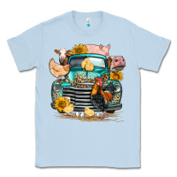 Dusty Blue farm truck farm animals Classic Tee - FaDigitalArtStudio