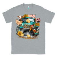 Heather Grey farm truck farm animals Classic Tee - FaDigitalArtStudio