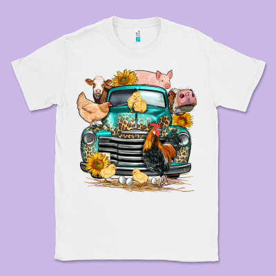 Farm Truck Farm Animals Classic Tee Designed By Fadigitalartstudio