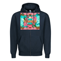 Navy teacher floral pencil tumbler Zipper Hoodie - BundleAndBundleShop