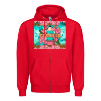 Red teacher floral pencil tumbler Zipper Hoodie - BundleAndBundleShop