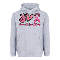 Heather Grey Peace love cure Heavyweight Hoodie - NancyCooperArtShop