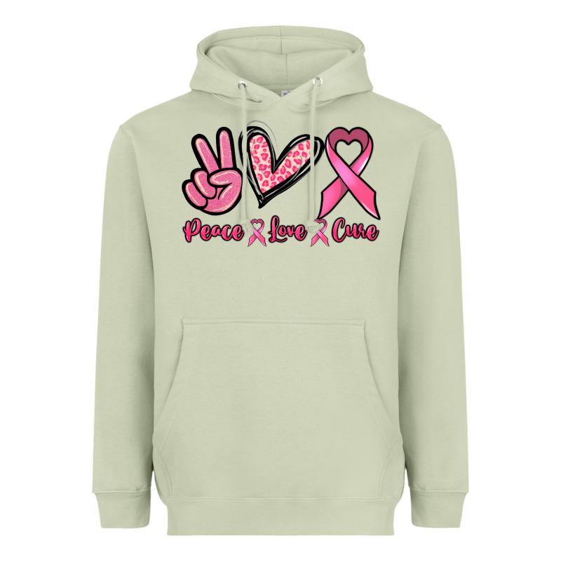 Peace Love Cure Heavyweight Hoodie by NancyCooperArtShop | Teevron