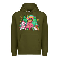 Army Green Unicorn Christmas trees Premium Hoodie - NancyCooperArtShop