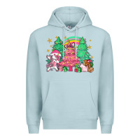 Blue Mist Unicorn Christmas trees Premium Hoodie - NancyCooperArtShop