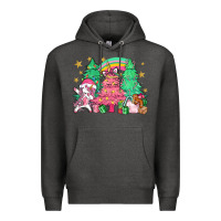 Charcoal Heather Unicorn Christmas trees Premium Hoodie - NancyCooperArtShop