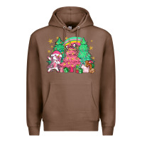 Chestnut Unicorn Christmas trees Premium Hoodie - NancyCooperArtShop