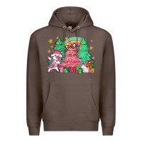 Coffee Unicorn Christmas trees Premium Hoodie - NancyCooperArtShop