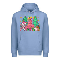 Colony Blue Unicorn Christmas trees Premium Hoodie - NancyCooperArtShop