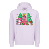 Lilac Unicorn Christmas trees Premium Hoodie - NancyCooperArtShop