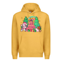 Mustard Unicorn Christmas trees Premium Hoodie - NancyCooperArtShop