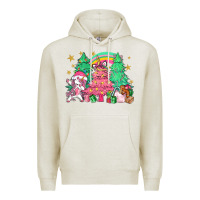Oatmeal Heather Unicorn Christmas trees Premium Hoodie - NancyCooperArtShop