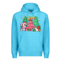 Ocean Blue Unicorn Christmas trees Premium Hoodie - NancyCooperArtShop