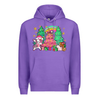 Purple Unicorn Christmas trees Premium Hoodie - NancyCooperArtShop