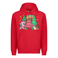 Red Unicorn Christmas trees Premium Hoodie - NancyCooperArtShop