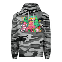 Slate Camo Unicorn Christmas trees Premium Hoodie - NancyCooperArtShop