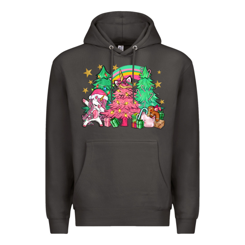 Unicorn Christmas Trees Premium Hoodie by NancyCooperArtShop | Teevron