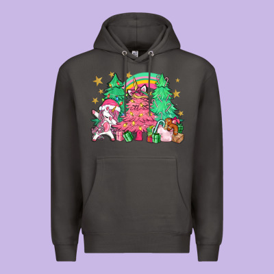 Unicorn Christmas Trees Premium Hoodie Designed By Nancycooperartshop